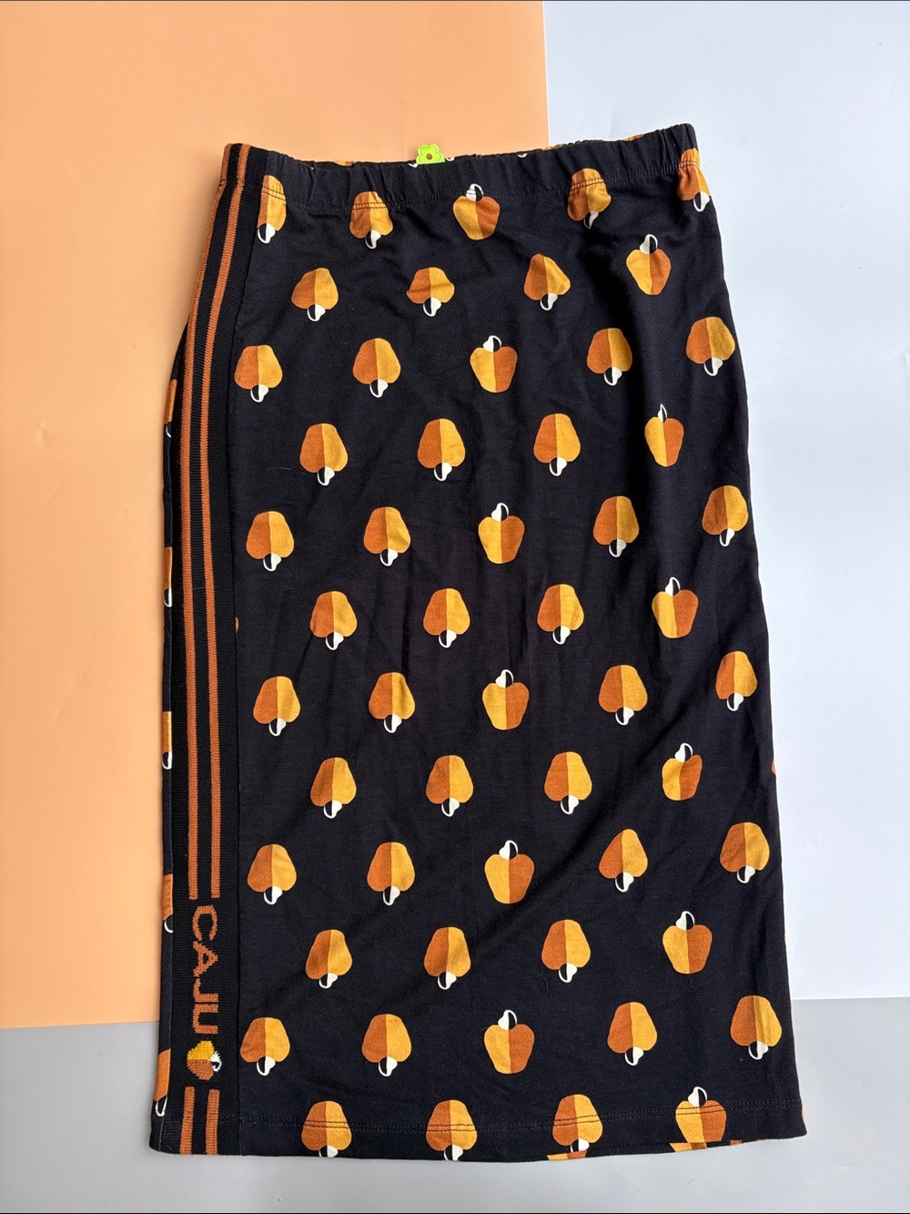 FARM Rio Black Pencil Skirt with Orange Fruit Print